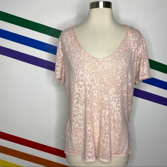 All Saints Tops - ALLSAINTS cheetah print burnout tee